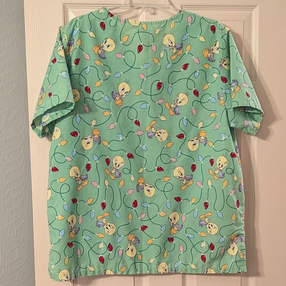 Looney Tunes Tweety Bird Christmas Scrub Large - Picture 4 of 6